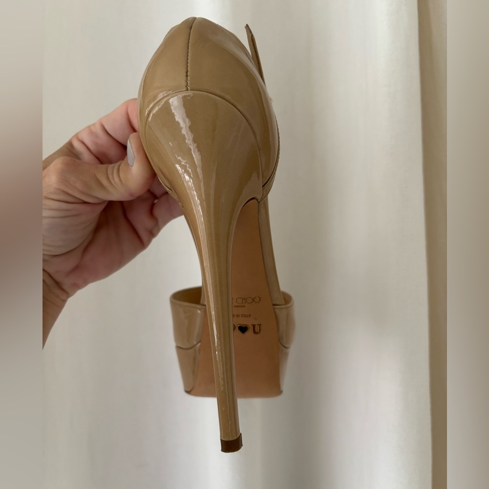 Jimmy Choo patent nude Heeled Sandals - Picture 4 of 6